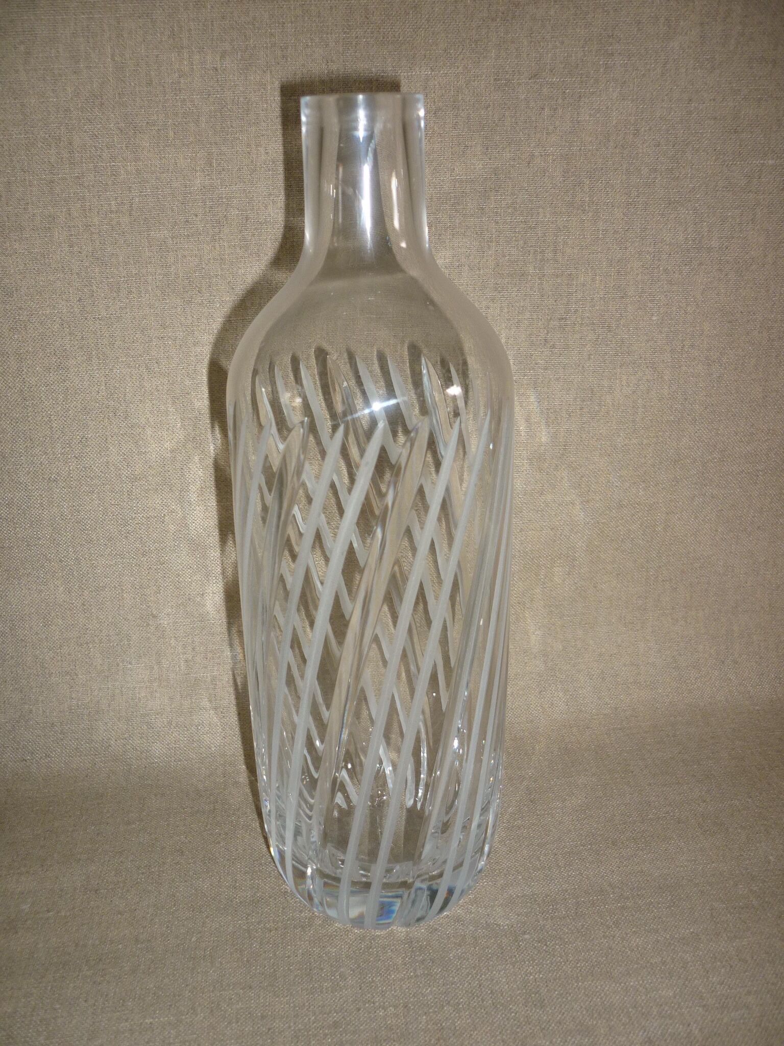 Chiseled glass bottle
