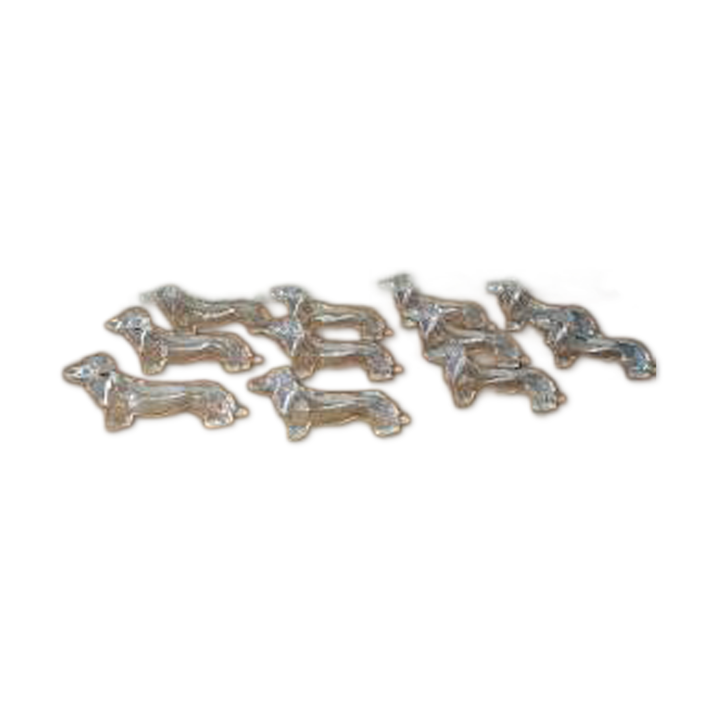 Set of 12 Danone knife rests – Dogs – Bakelite / hard plastic – Year