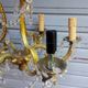 Antique cage chandelier in gilded bronze and crystal, 6 lights / working condition l gau