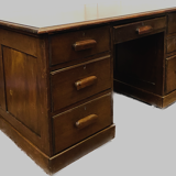 Flat desk with mahogany box in mahogany wood 20th century