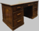 Bureau plat a caisson en acajou en bois d'acajou XX siècle