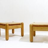 Pair of Mid Century square Pine Coffee Tables in the style of Ilmari Tapiovaara