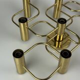 60s 70s 9-bulb ceiling lamp from Leola Leuchten Germany in brass
