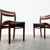 Mid-century walnut dining chairs, 1960s, set of 6.