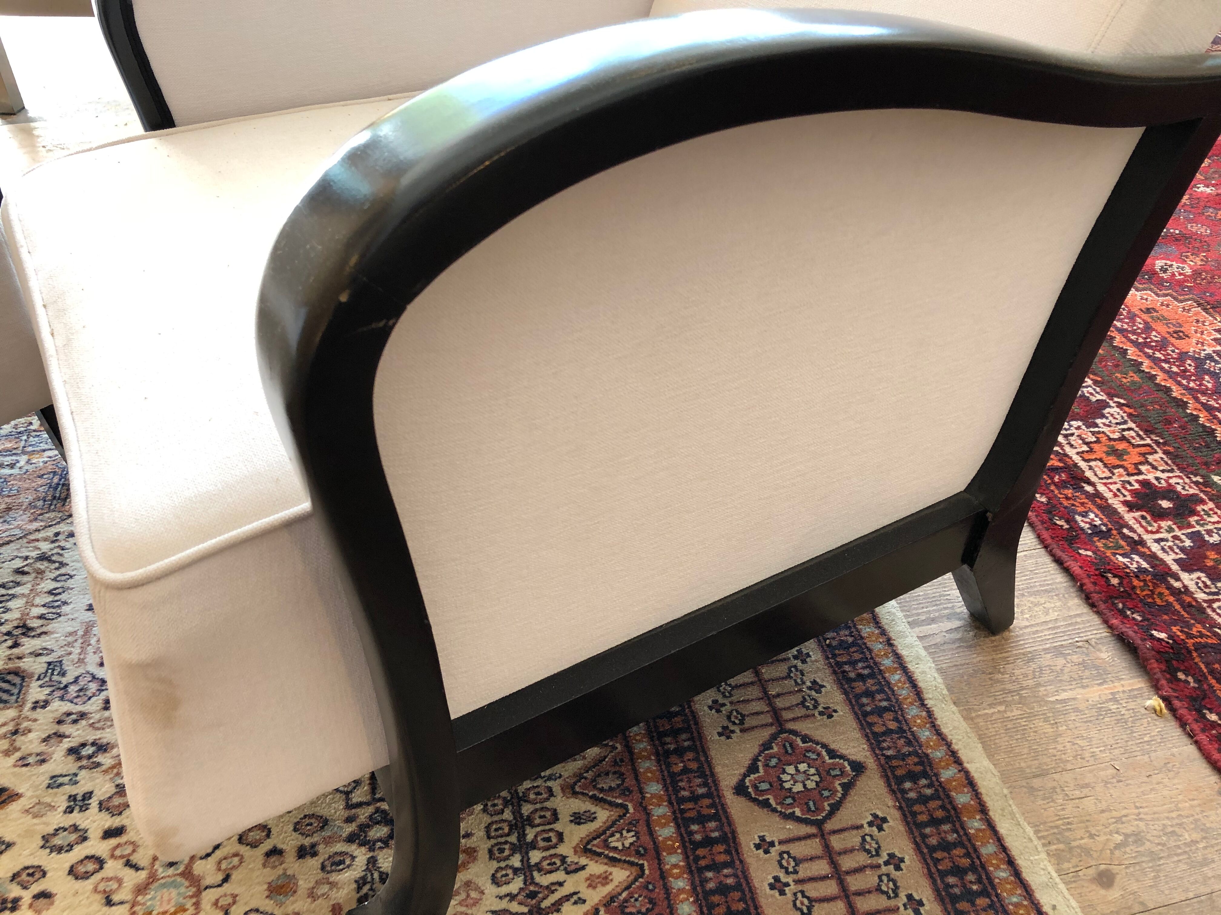 Pair of art deco armchairs with system