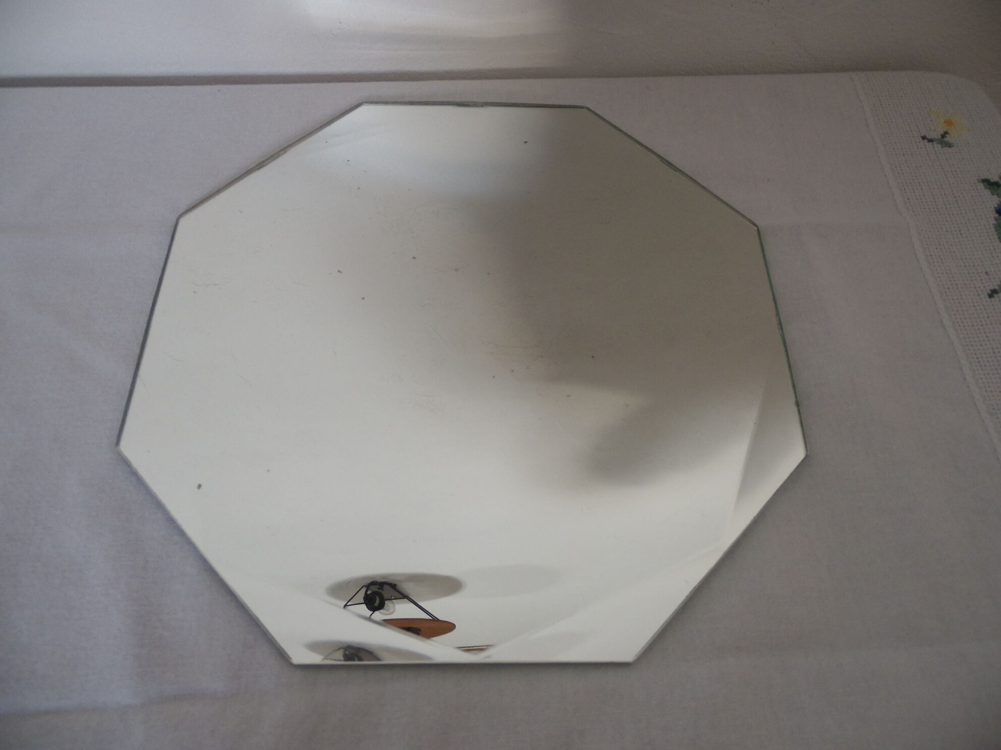 Beveled octagonal table mirror 13x30cm