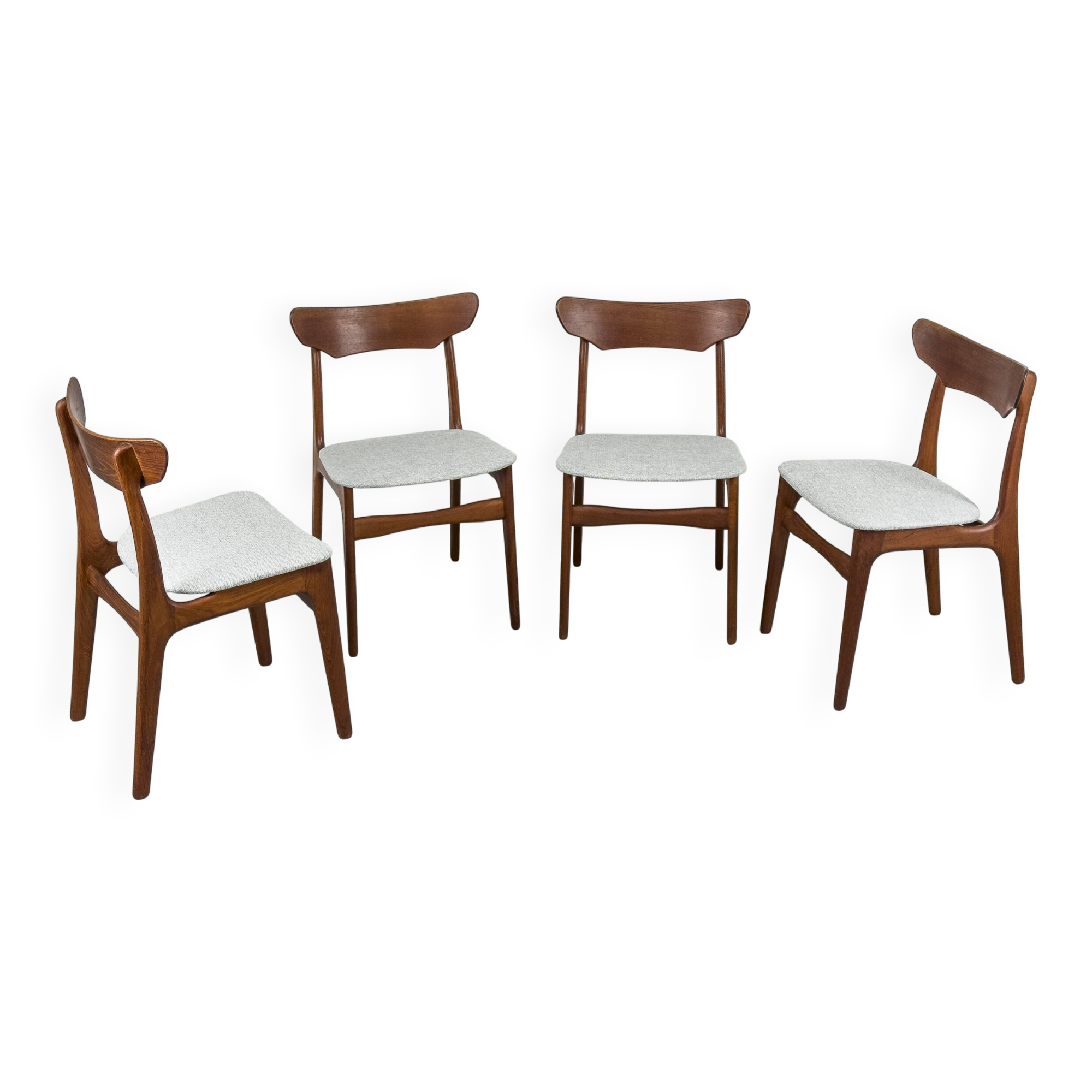 Chaises de salle à manger en teck danois par Schionning & Elgaard, années 1960, ensemble de 4