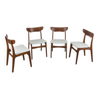 Danish Teak Dining Chairs by Schionning & Elgaard, 1960s, Set of 4