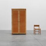 Armoire en bambou et rotin du milieu du siècle, Italie vers 1960