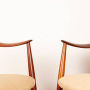 2 Scandinavian armchairs in teak and fabric, new, Gerhard Berg/Westnofa 1960.