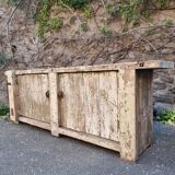 Established ancient French console table / kitchen island / shop counter, early 1900s.