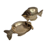 Ensemble de deux poissons en laiton, 22 cm