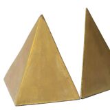 Brass "prism" bookends, 80s