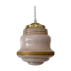 Suspension vintage globe in pink opaline with gold details