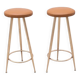 Pair of brass and leather stools, Italy 1960