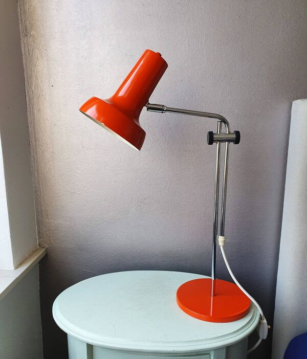 Lampe de bureau en métal orange Hala Zeist années 70