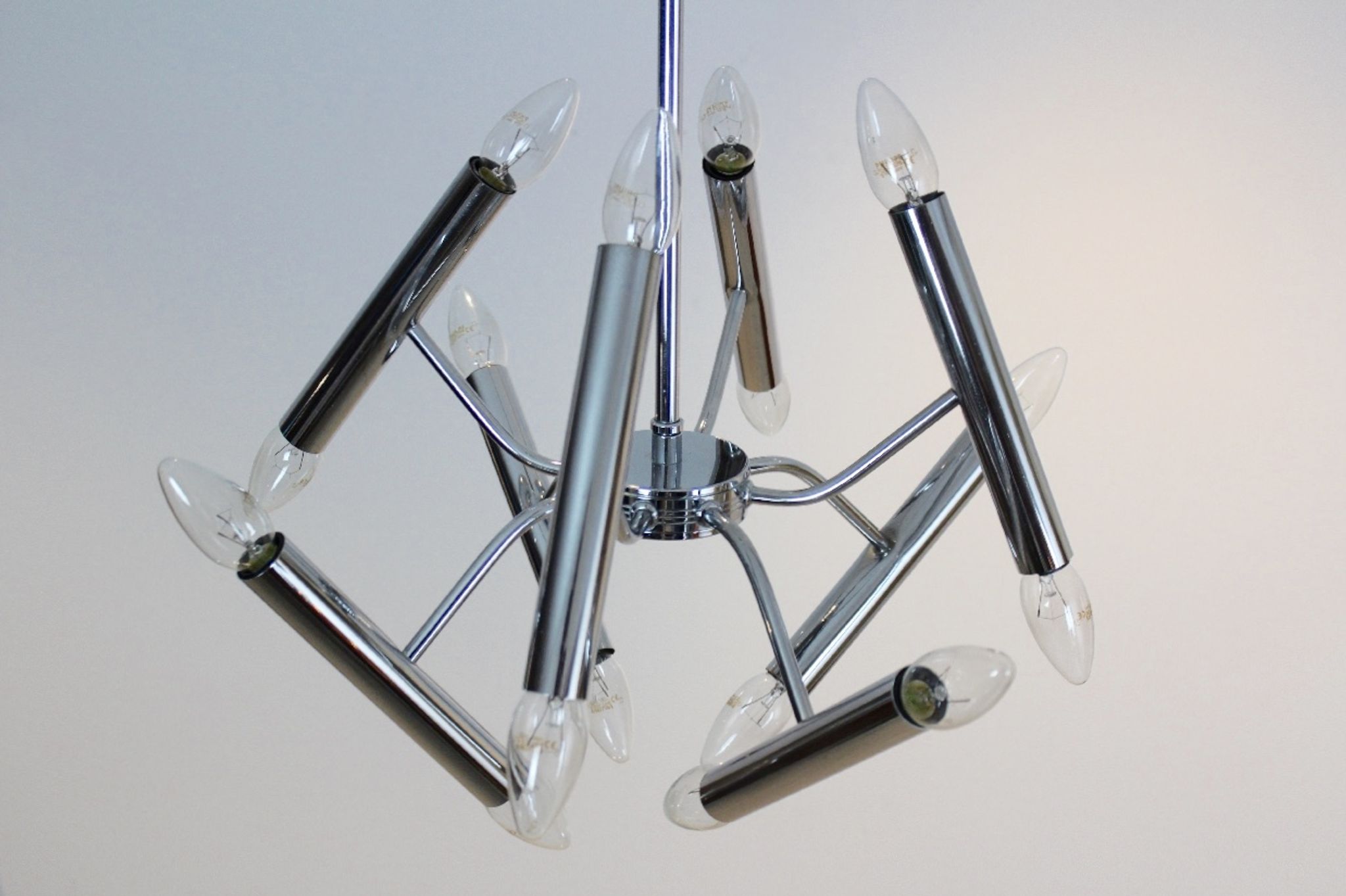 Geometrical chrome chandelier by Boulanger
