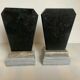 Asymmetrical marble art deco bookends