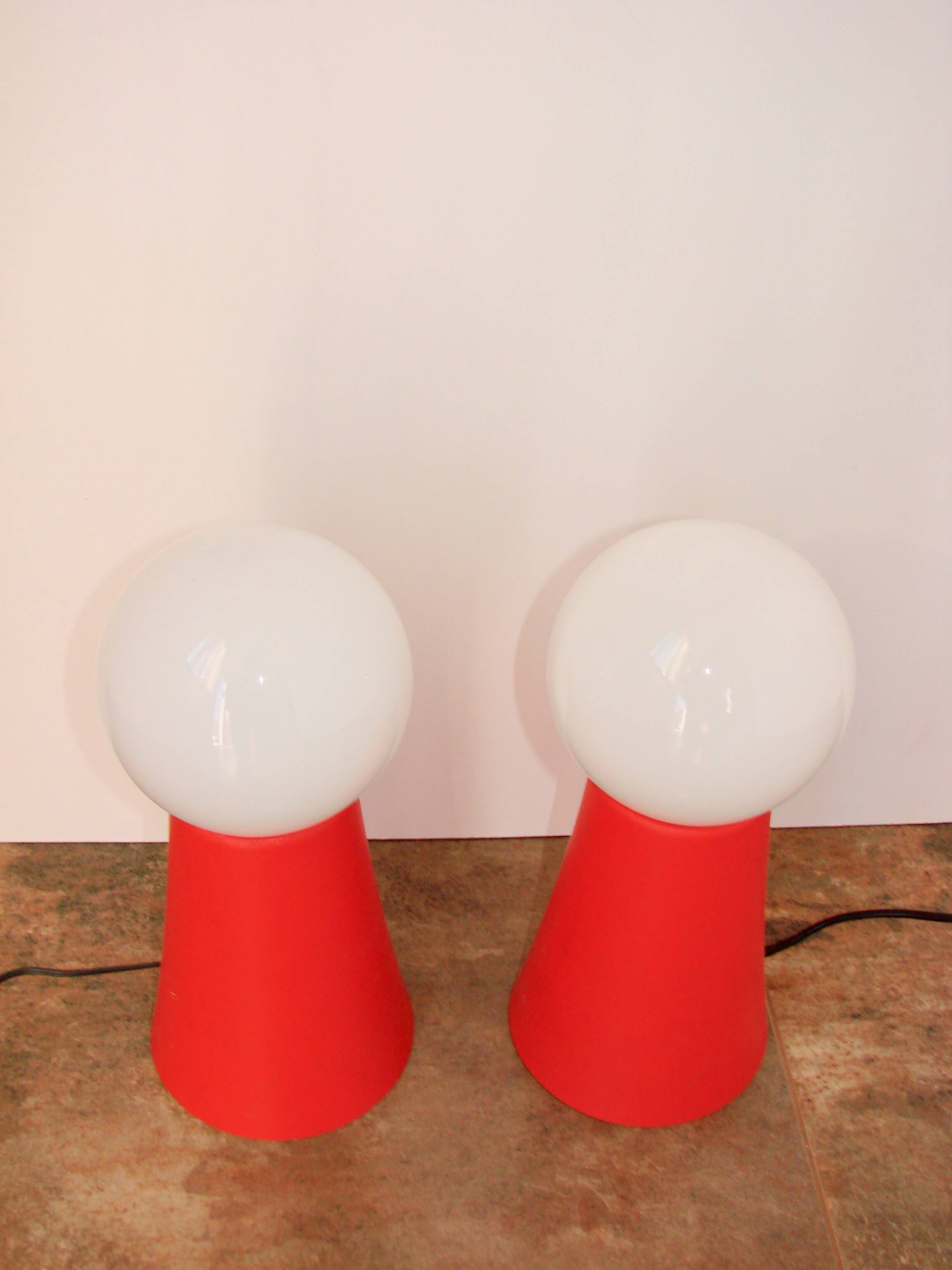 A pair of 1970s Space Age lamps | glass + plastic | E14 | vintage design