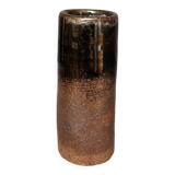 Vintage Signed Brown Terracotta Ceramic Stoneware Flower Vase