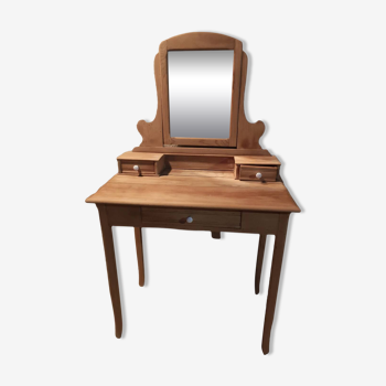 Dressing table with solid wood mirror