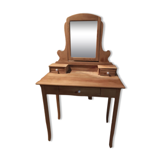 Dressing table with solid wood mirror