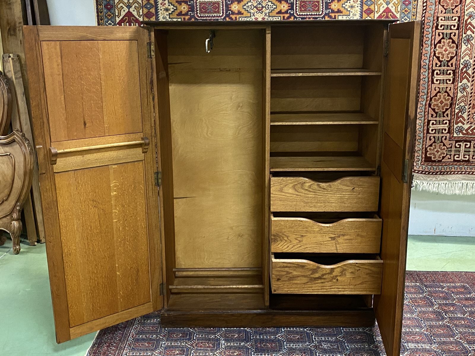 1930s English oak cabinet