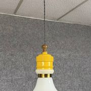 Ingo Maurer for Métalart Spain: opaline and metal bulb suspension