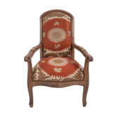 Boho Chic Suzani Embroidered Bergere Chair
