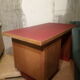 Vintage 50's 60's. Office in oak and red moleskine. TBE