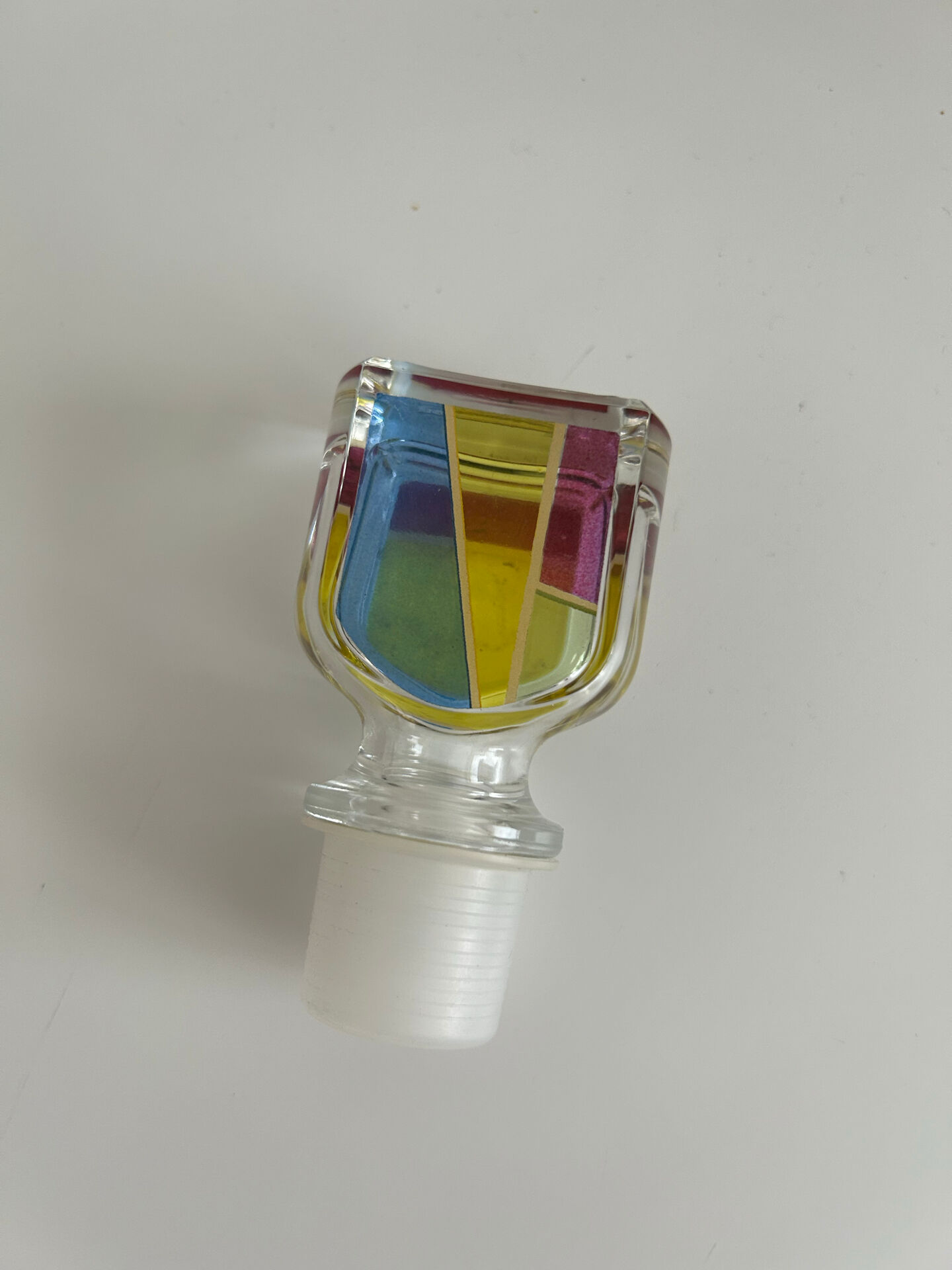 Rare vintage carafe bottle Luigi Bormioli Italy - Model "Stained-