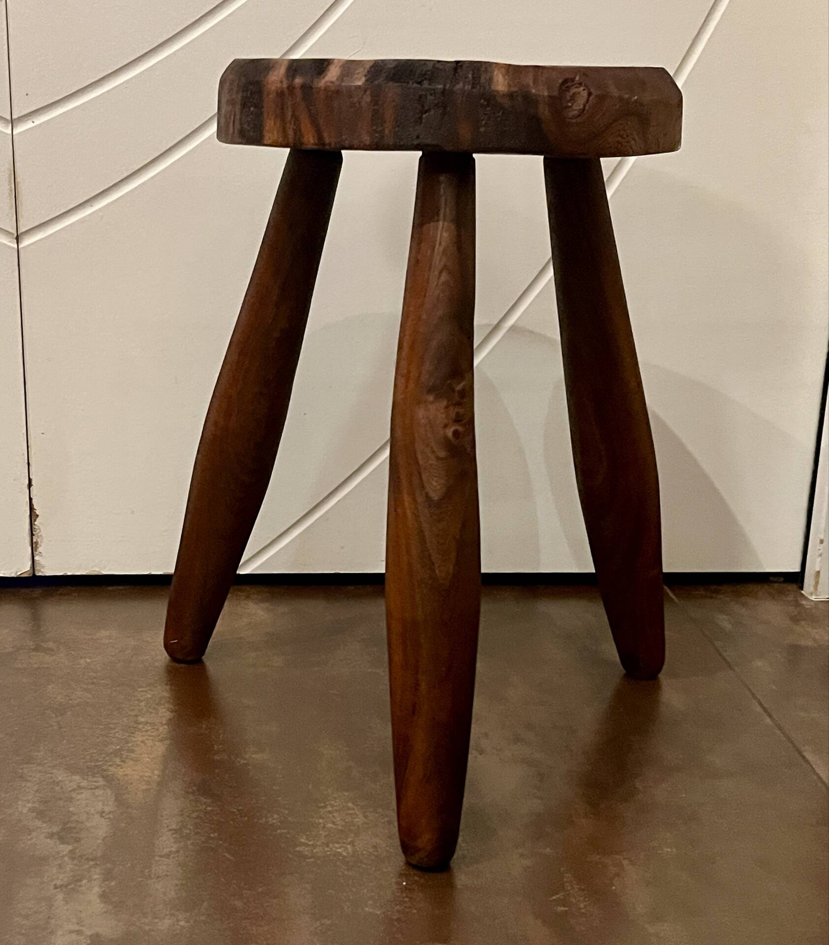Vintage brutalist tripod shepherd stool mountain