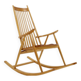 1960s Mid-century Wooden Rocking Chair, Czechoslovakia