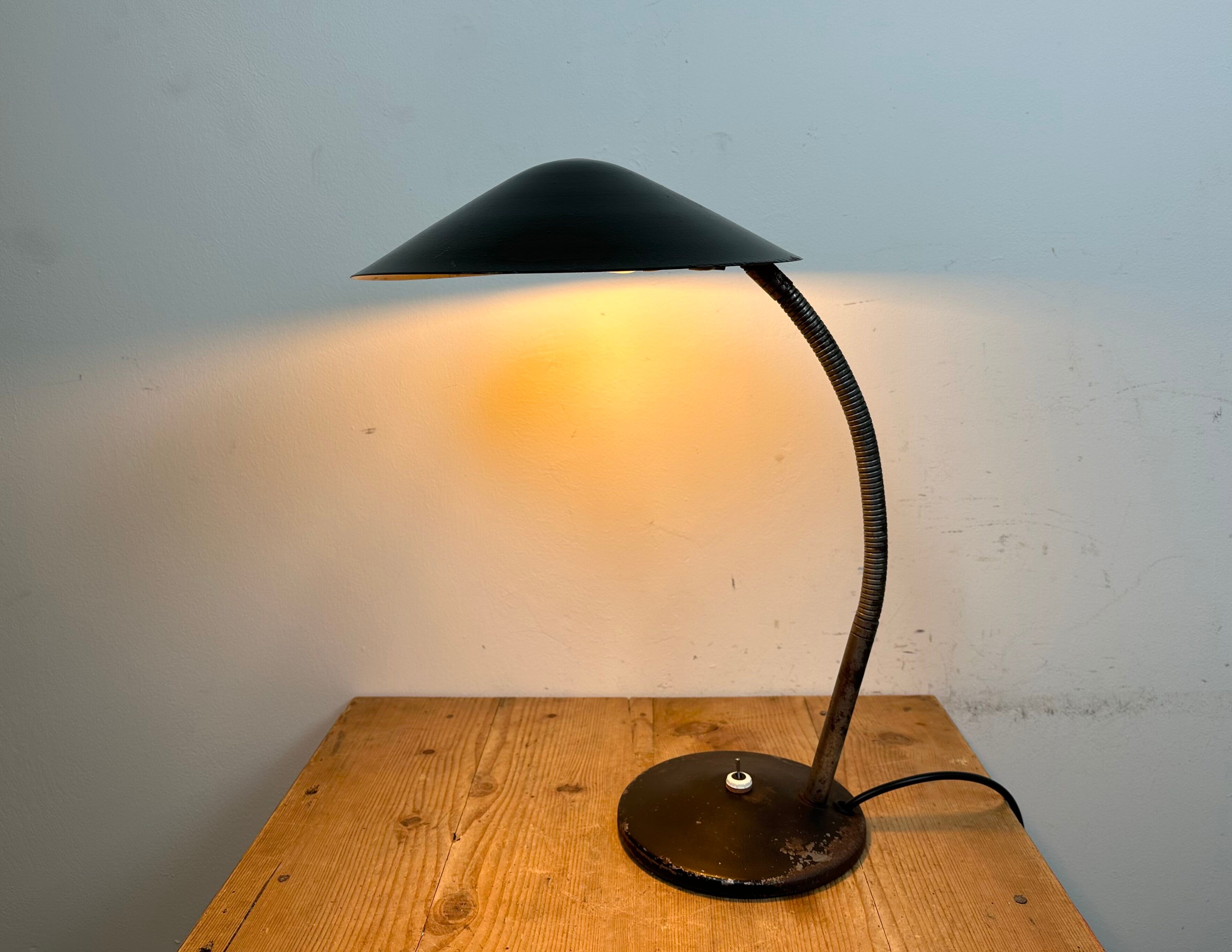 Black Industrial Gooseneck Table Lamp from Instala, 1960s