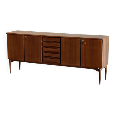 Enfilade moderniste italienne en teck, années 1960