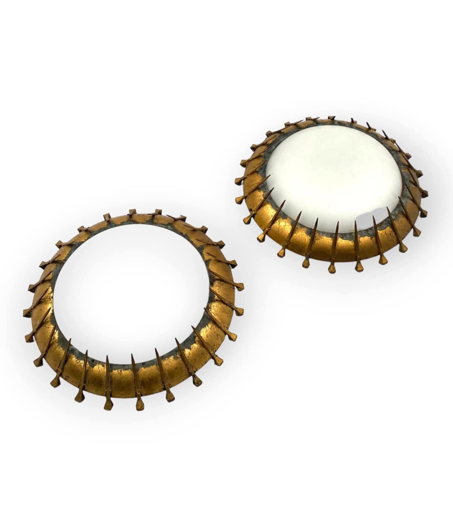 Set of 2 Brutalist sconces, France 1960s