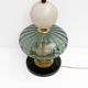 Paire de lampes de table géométriques en verre de Murano vert et blanc