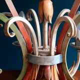 Florentine pendant lamp in hand-painted polychrome metal