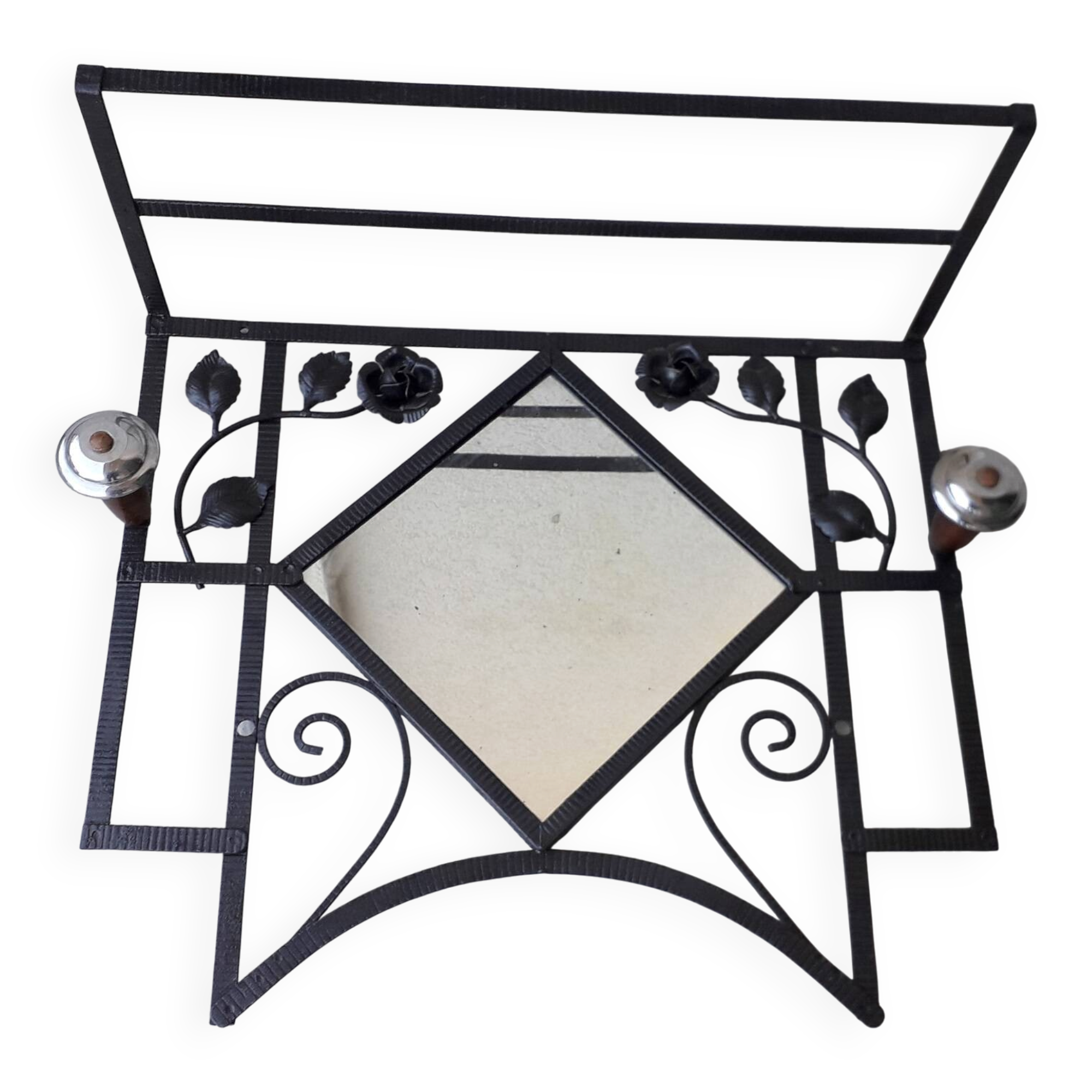 Wrought iron coat rack