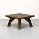 Table basse brutaliste en chêne
