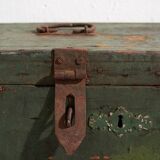 Coffre en bois vert ancien (vers 1910) # 4