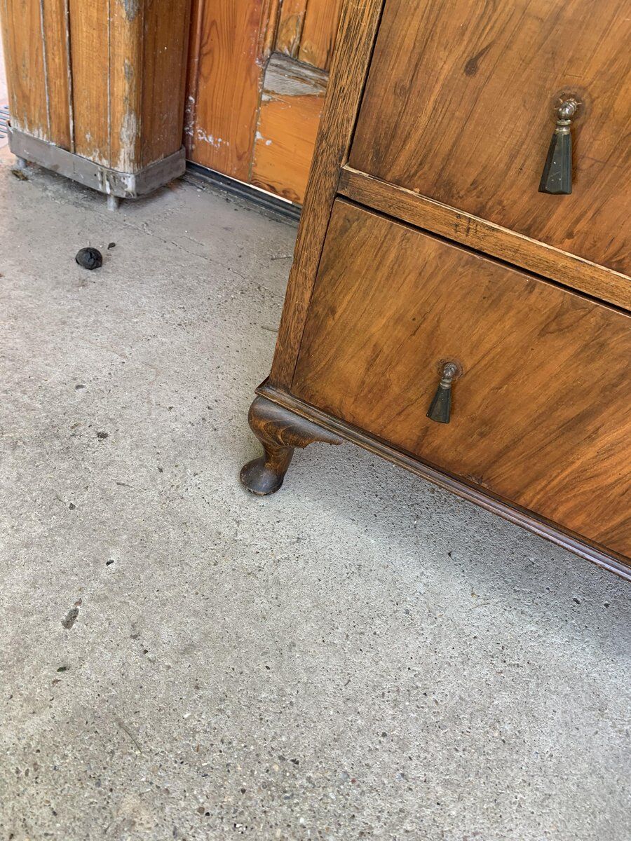 Antique walnut bedroom chest of drawers