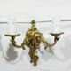 Pair of 2-light bronze wall lights, St. Louis XV