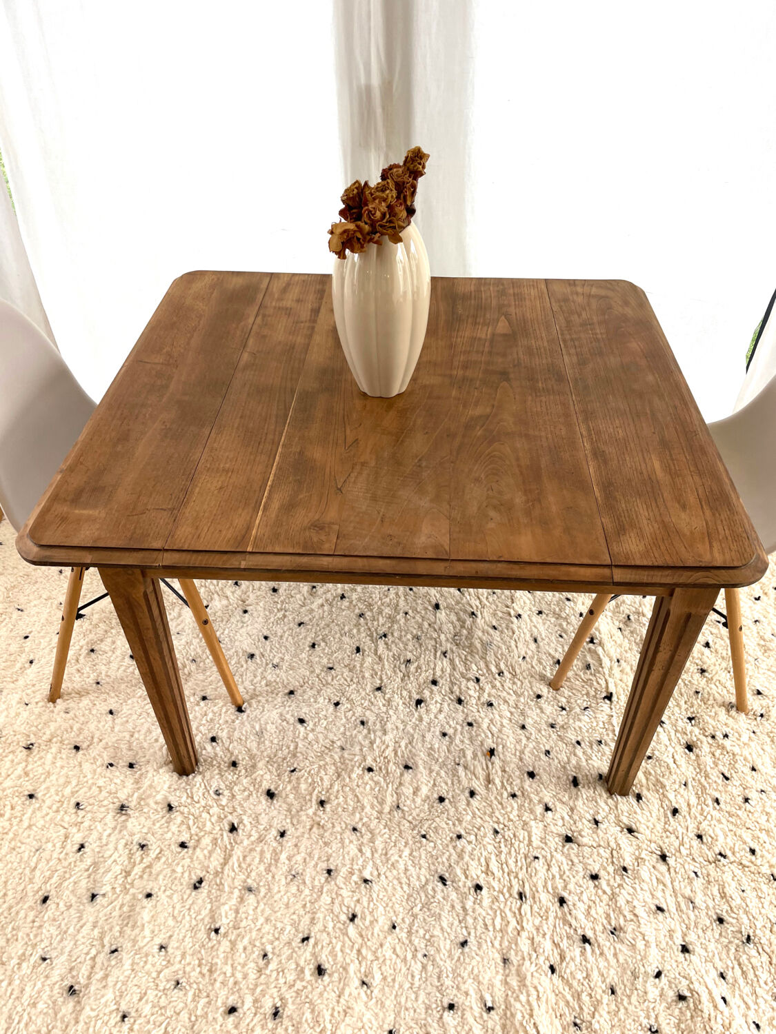 Vintage table in raw wood