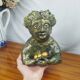 Clay sculpture of mother nature holding eggs, vintage modern figurative art