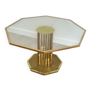 Table basse en laiton - verre