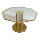 Designer coffee table in brass and glass