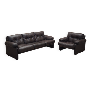 Leather living room set, Italian design, 1960s, manufacturer: B&B Italia, d