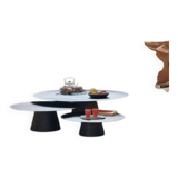 Coffee Table Beside 75cm – Thermo-lacquered Black Metal – Holiday Home