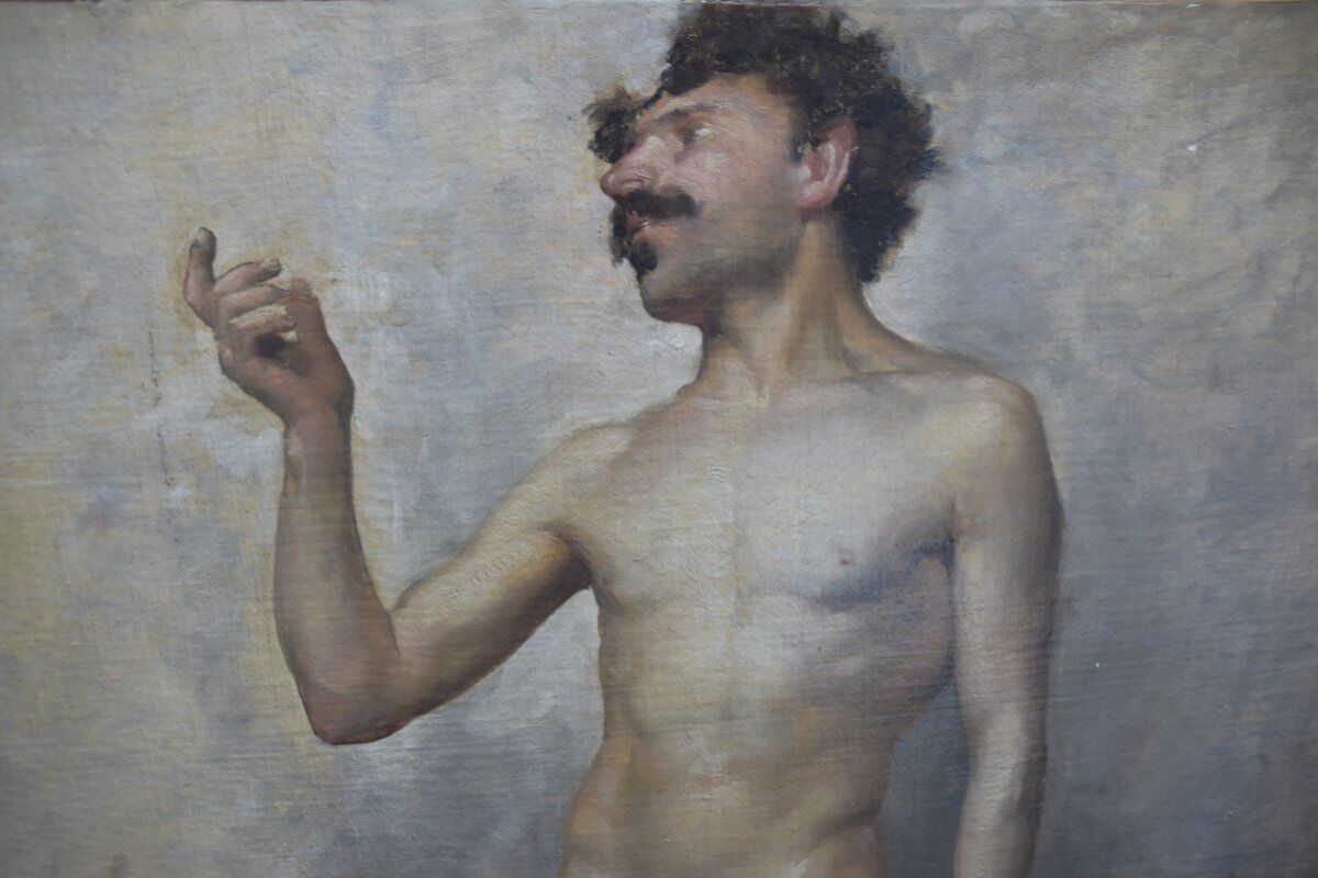Edmond Suau (1871-1929) An Academy, Oil on Canvas Signed